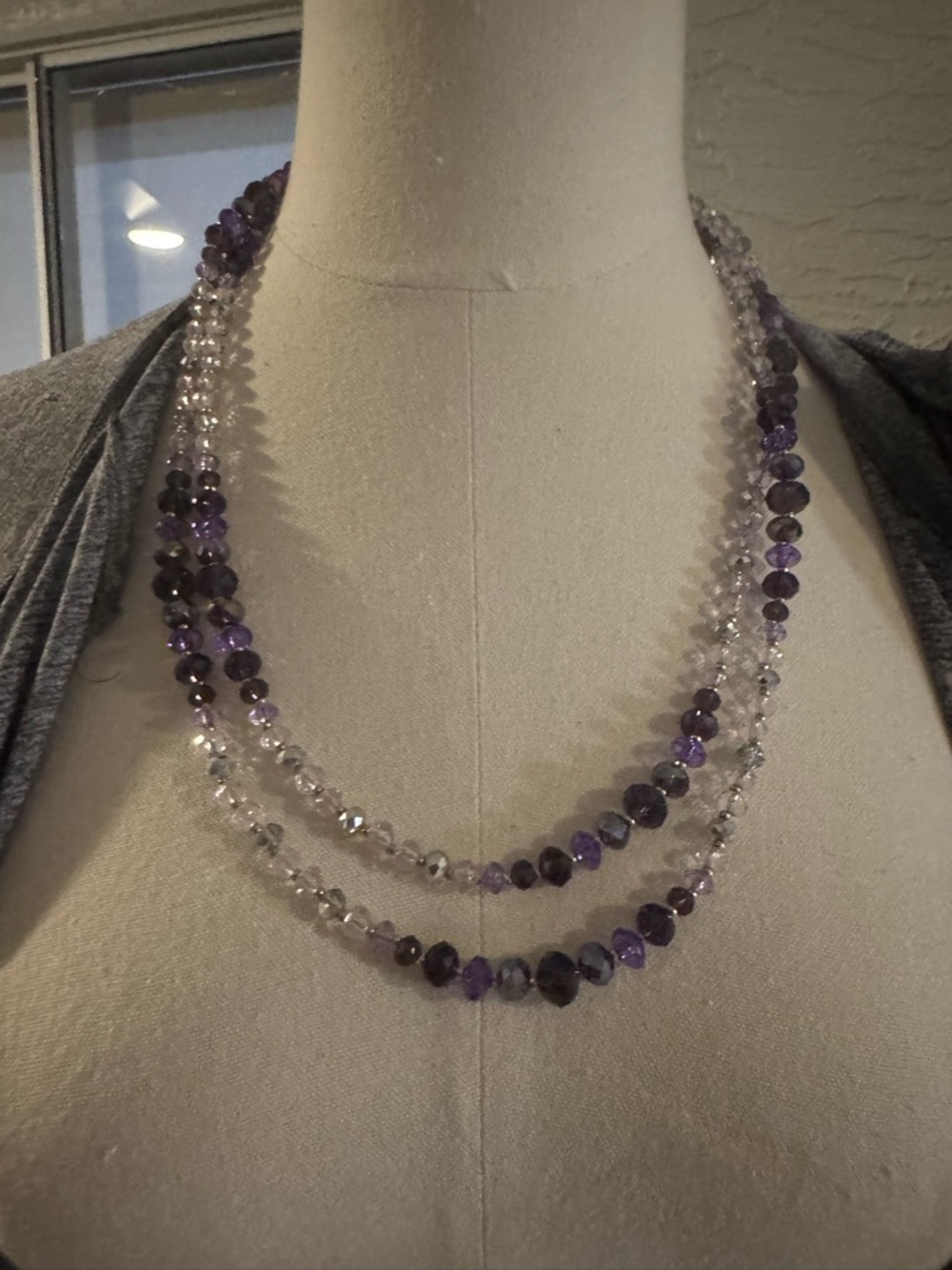 White House Black Market | 48” Convertible Crystal Beaded Necklace - Picture 4 of 8